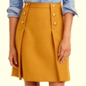 J. Crew Mustard Button-Detail Skirt